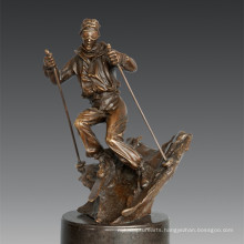 Sports Statue Player Skiing Bronze Sculpture, Nick TPE-791